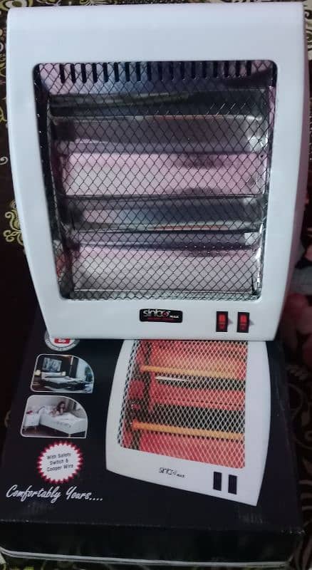 Sinbo Quartz Heater 400 + 400 - 800w with Tip Over Switch 2