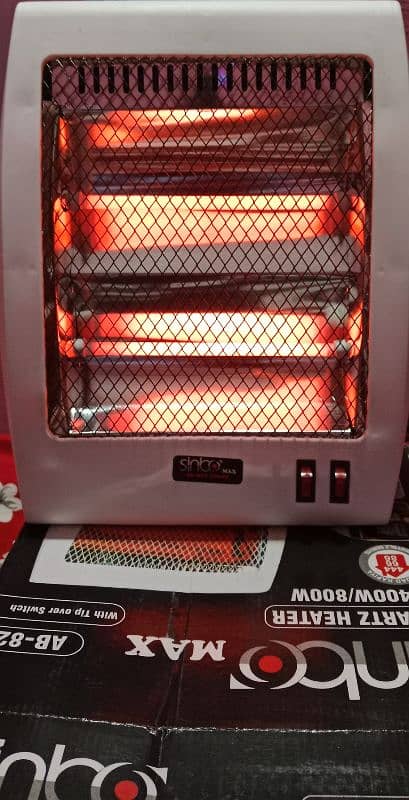 Sinbo Quartz Heater 400 + 400 - 800w with Tip Over Switch 9