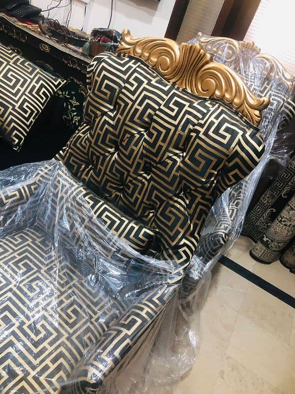 2 brand new black golden (Versace design )chairs 1