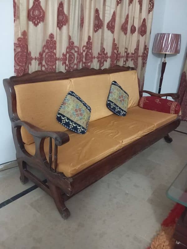 5 seater wooden sofa set 0