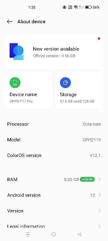 Oppo F17 Pro 8/128 NON PTA o3 o 8 44 13 729 exchange with pta 4