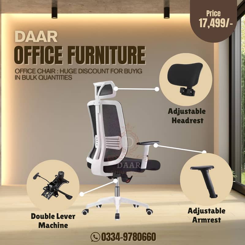 New Double lever revolving chair with Adjustable Armrest & Headrest 0