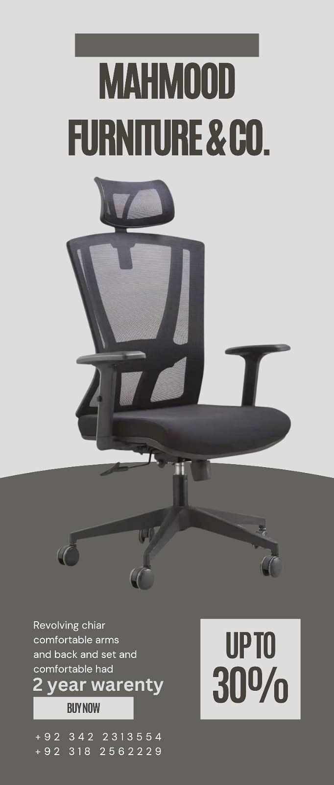 New Double lever revolving chair with Adjustable Armrest & Headrest 15