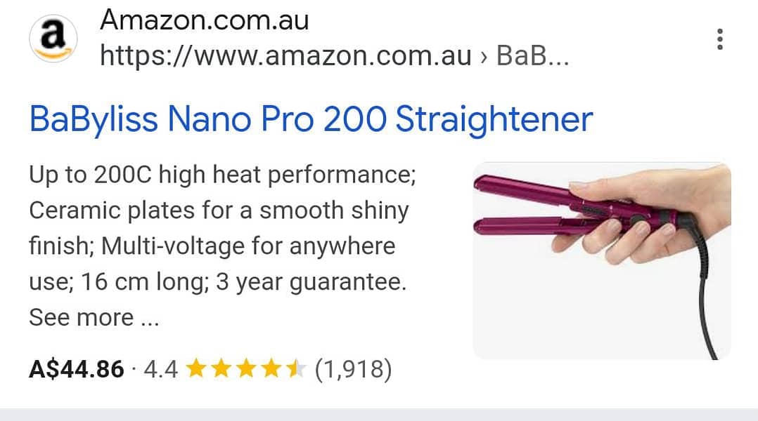 BaByliss Nano Pro Straightener/Hair Straightener for sale 1