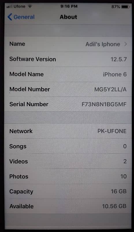 i Phone 6 PTA Approved 16GB 5