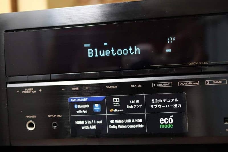 Denon AVR-x550bt Bluetooth 4k Dolby vision amplifier 5