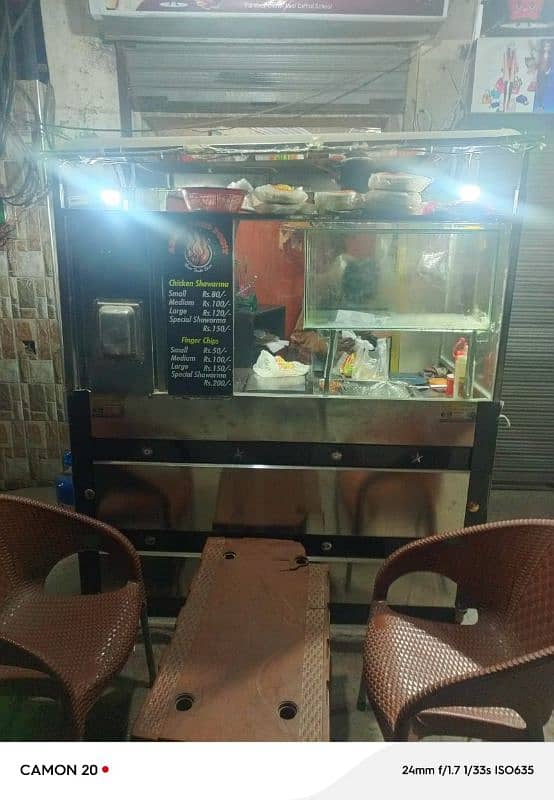 shawarma and burger counter with fryer 3