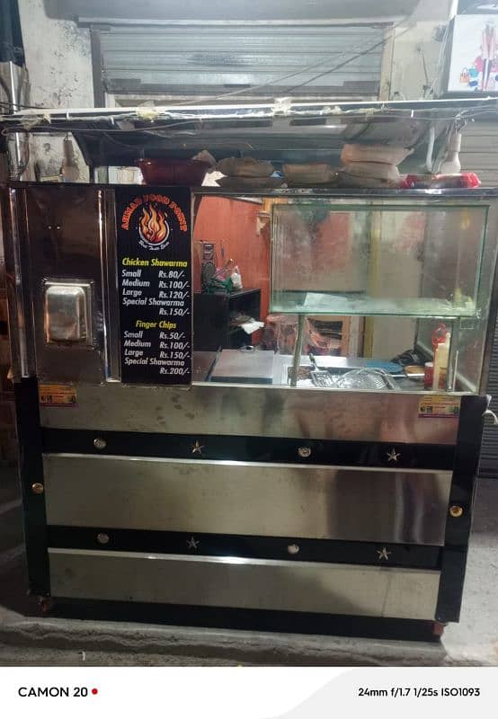 shawarma and burger counter with fryer 8