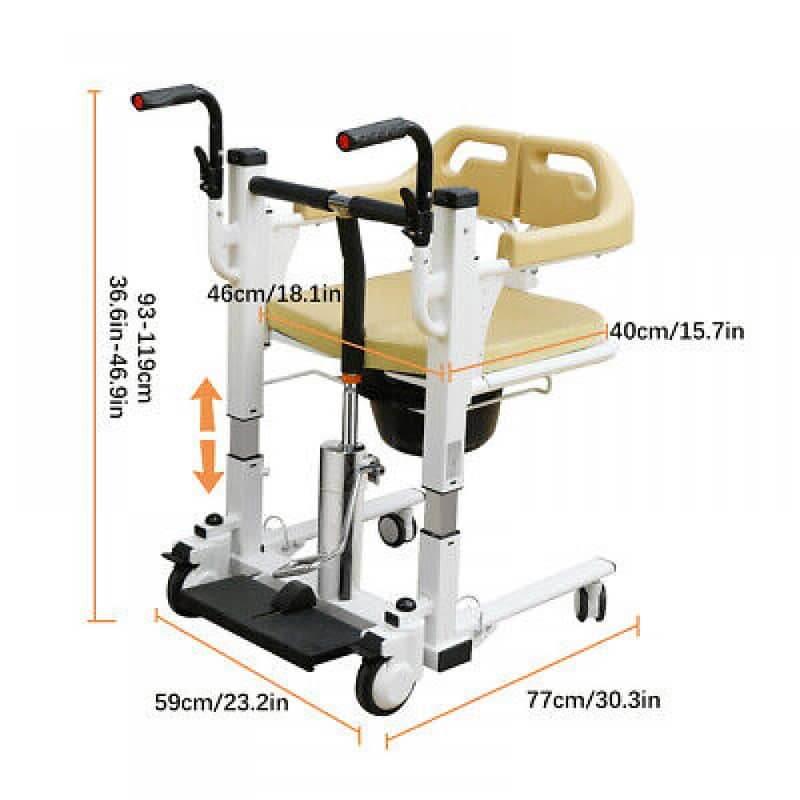 Hydraulic Patient Lift and Transfer Wheelchair | commode chair price 1