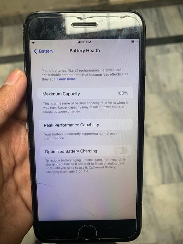 I phone 7plus 128 gb by pass 100  present  battery health 5