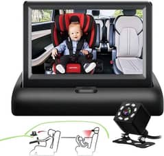 Baby Car Mirror, 4.3'' HD Night Vision Function Car Mirror Display,