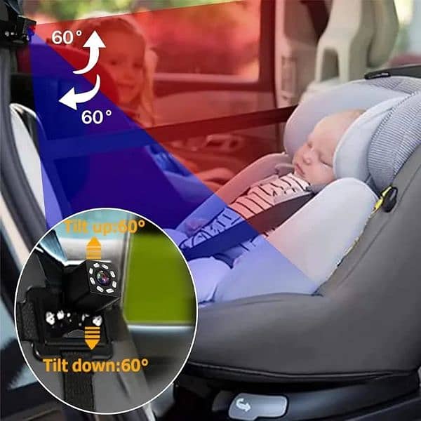 Baby Car Mirror, 4.3'' HD Night Vision Function Car Mirror Display, 5