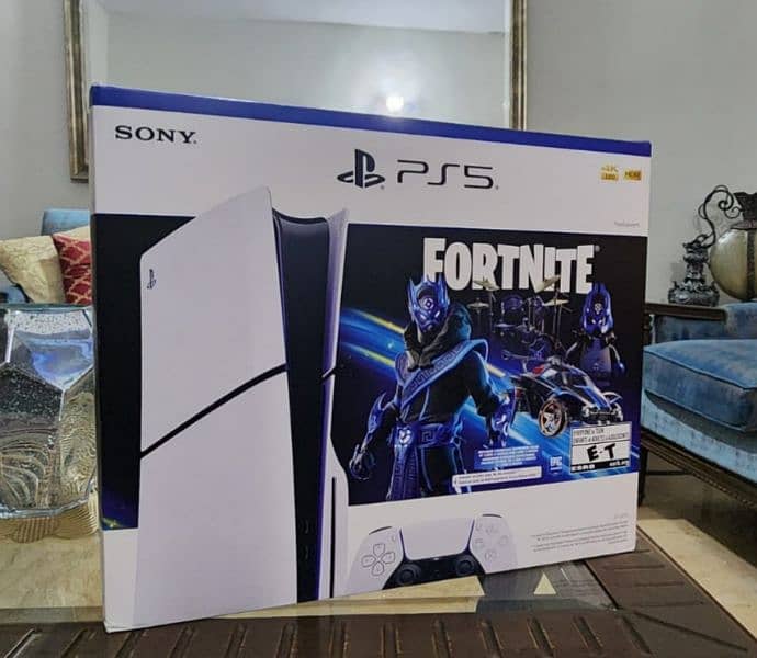 PS5 Slim Disc Edition Fortnite Cobalt Star Bundle 1TB See Description 0