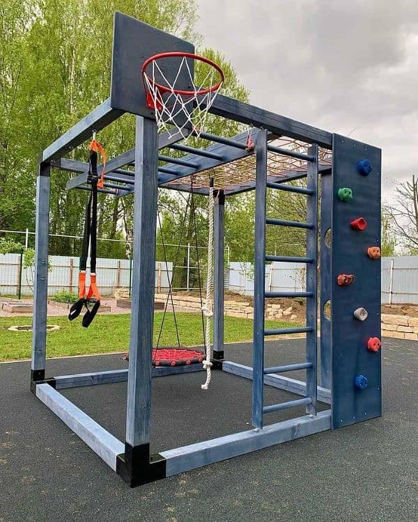 wall climbing/ monkey bar/ kids play land/ kids swing/kids ride/swings 9