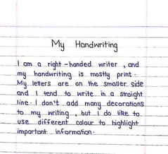 Handwriting Assignment Work