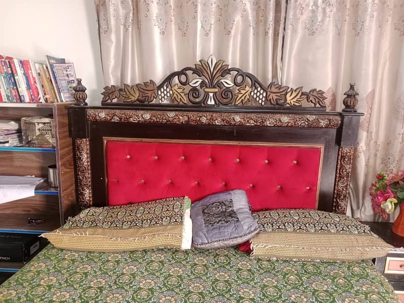 wooden bed set with diamond mattress 1