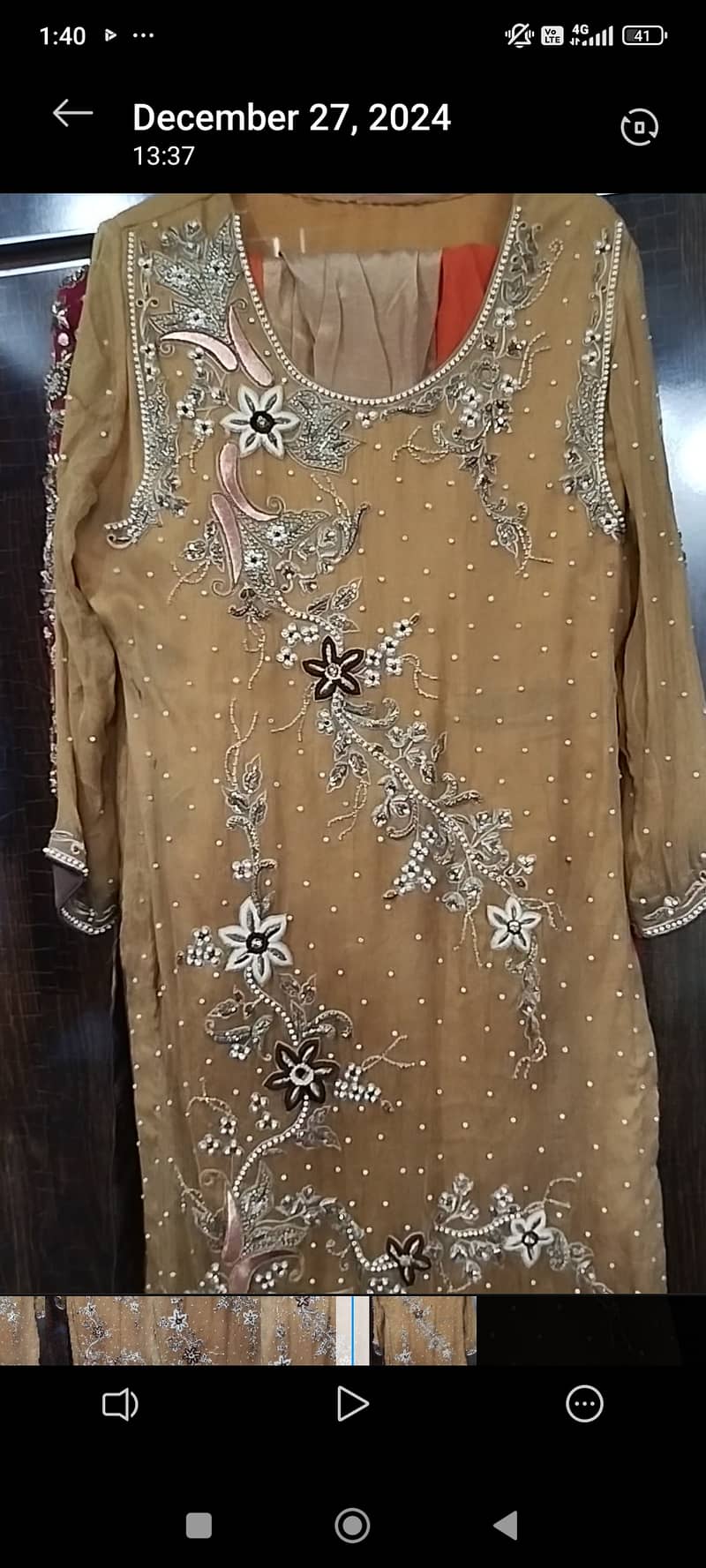 3pc chiffon resham and dabka work/ fancy suit 0