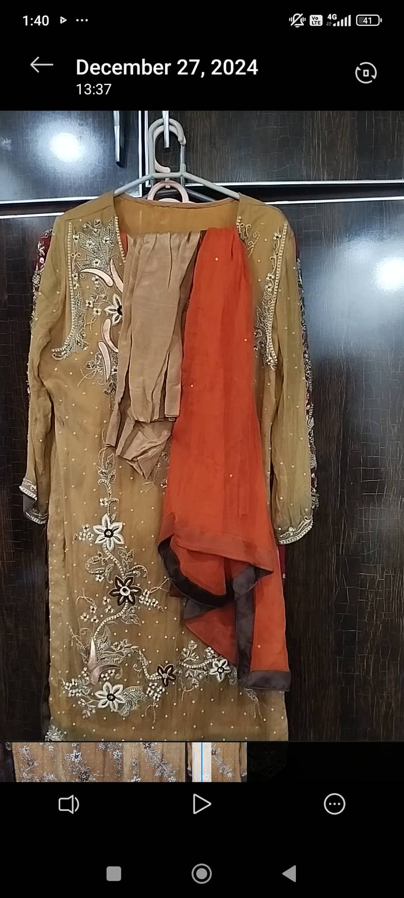 3pc chiffon resham and dabka work/ fancy suit 1