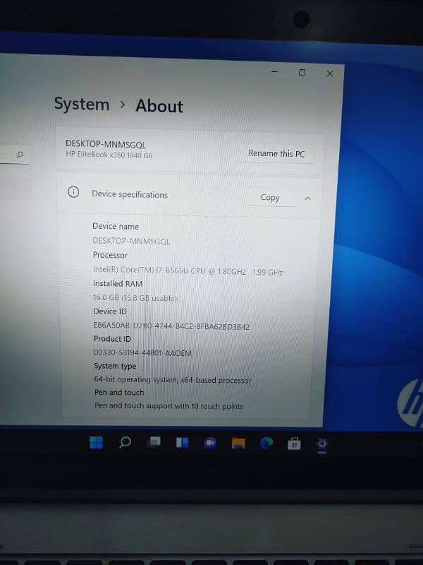 HP 1040 G6 i7 8th Generation x360 3