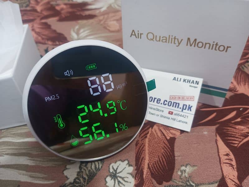 Digital Air Quality meter sports Detector Dioxide CO2 PM2.5 Tester L 12