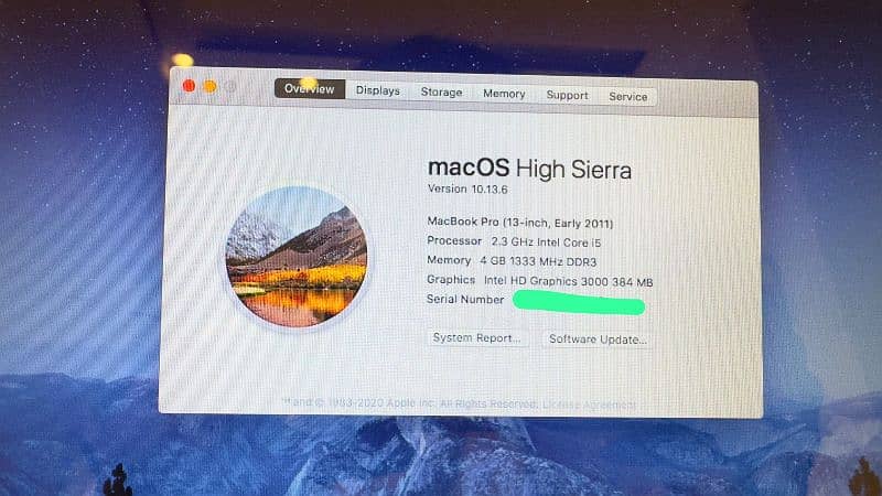 Apple Macbook Pro 2011 Model 4gb 320gb 6