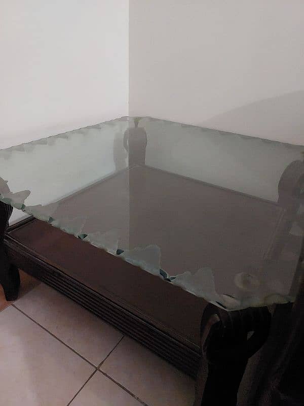 CENTER TABLE | DRAWING ROOM | WOODEN FURNITURE | THIC GLASS 0