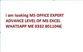 LOOKING FOR MS OFFICE EXPERT