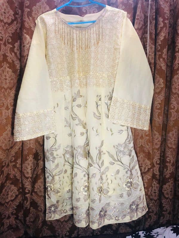 cotton frock with heavy embroidery 0