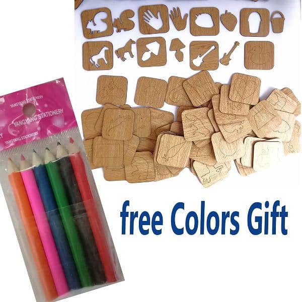 Wood Alphabet Stencil Drawing kit 2