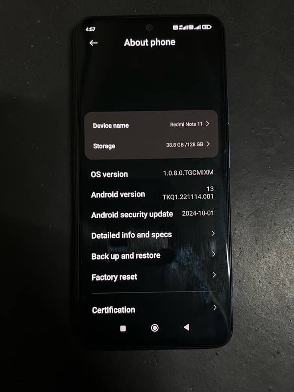 Redmi note 11      6gb 128gb pta 1