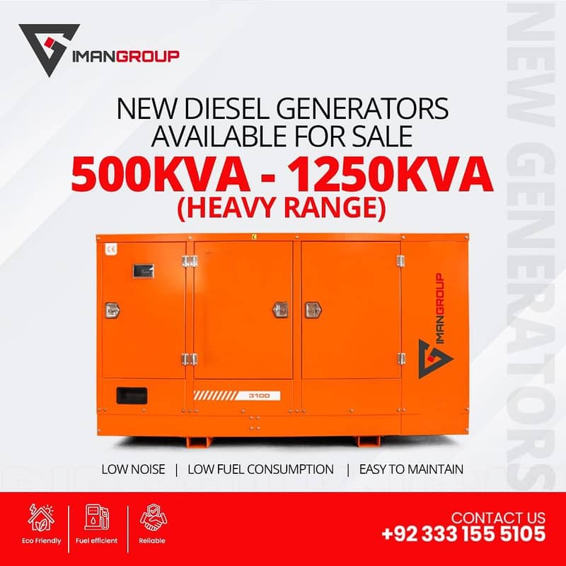 500KVA - 1250KVA Low Noise | Low Fuel Consumption Generators for Sale 0