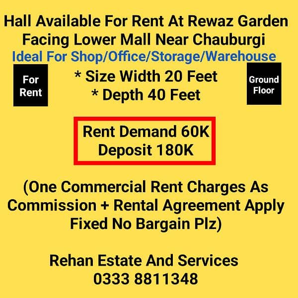 Hall For Rent At Rewaz Garden Facing Lower Mall Near Chauburgi 0