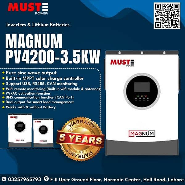 Must Power Magnum 3.5kw Dual MPPT Hybrid Solar Inverter 0