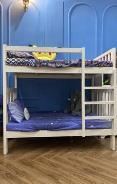 Pure wooden bunk bed