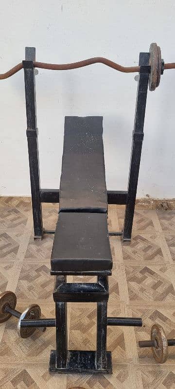 Bench press with rods hand weight 2