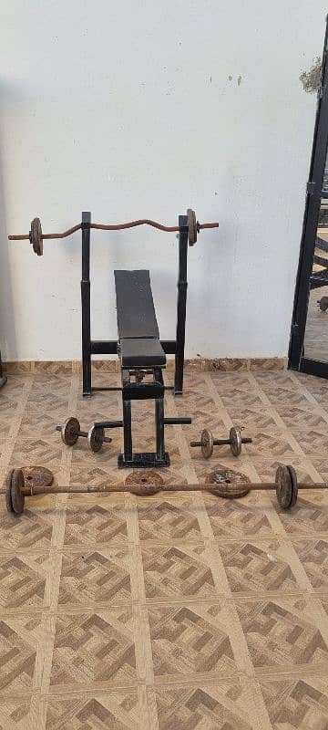 Bench press with rods hand weight 6