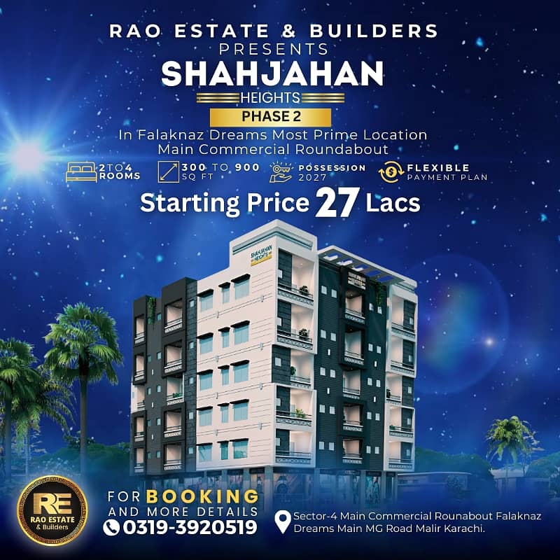 2 bed dd apartments for sale in falaknaz dream main commercial roundabout SHAHJHAN HEIGHTS 2 0