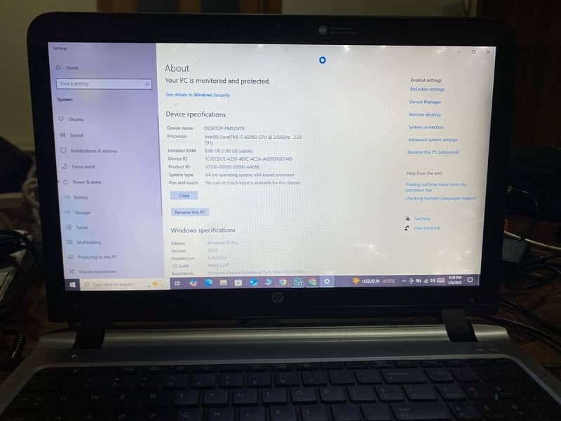 hp pro book i7 6th generation 8gb 128 M2 card 0