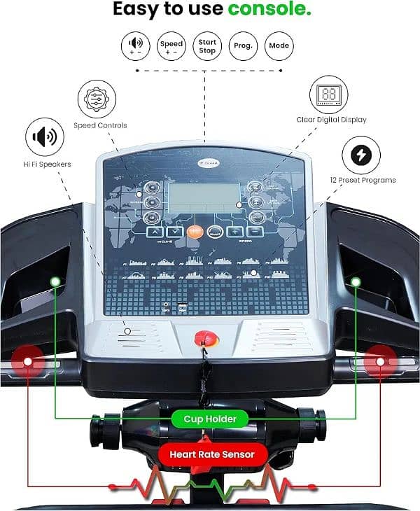 UAE IMPORT TREADMILL HEAVY DUTY AUTO INCLINE WITH MASSAGER 5