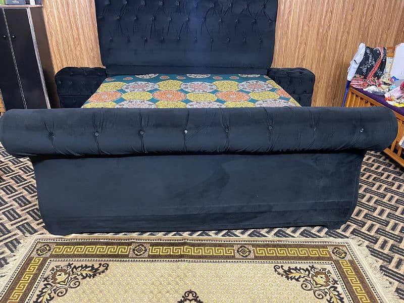 bed set, bed, wooden bed, velvet bed 1