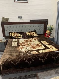 6 months used bed for sale with side tables