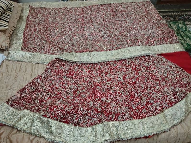 Barat heavily embrioded bridal lehenga and dupatta 2