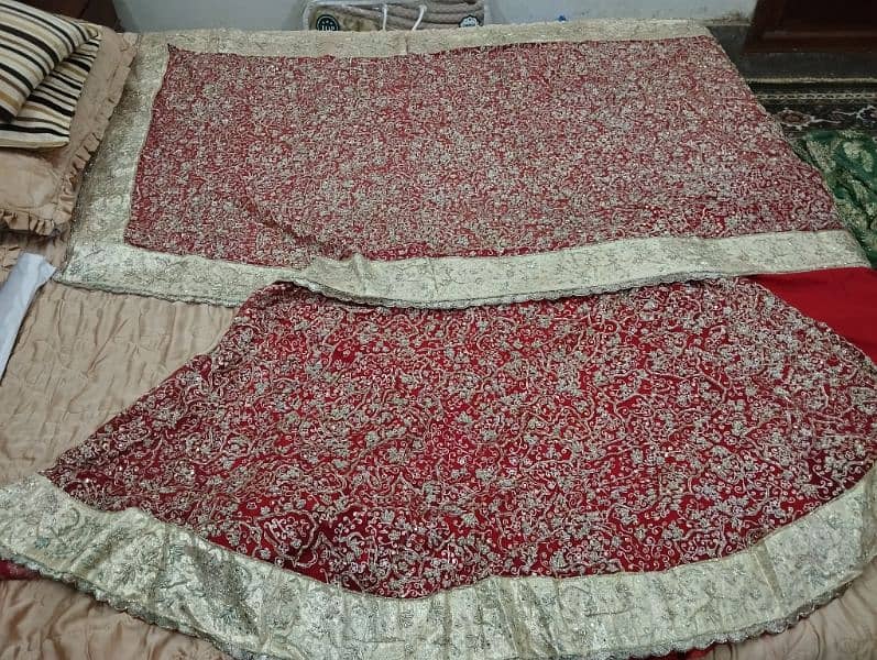 Barat heavily embrioded bridal lehenga and dupatta 3