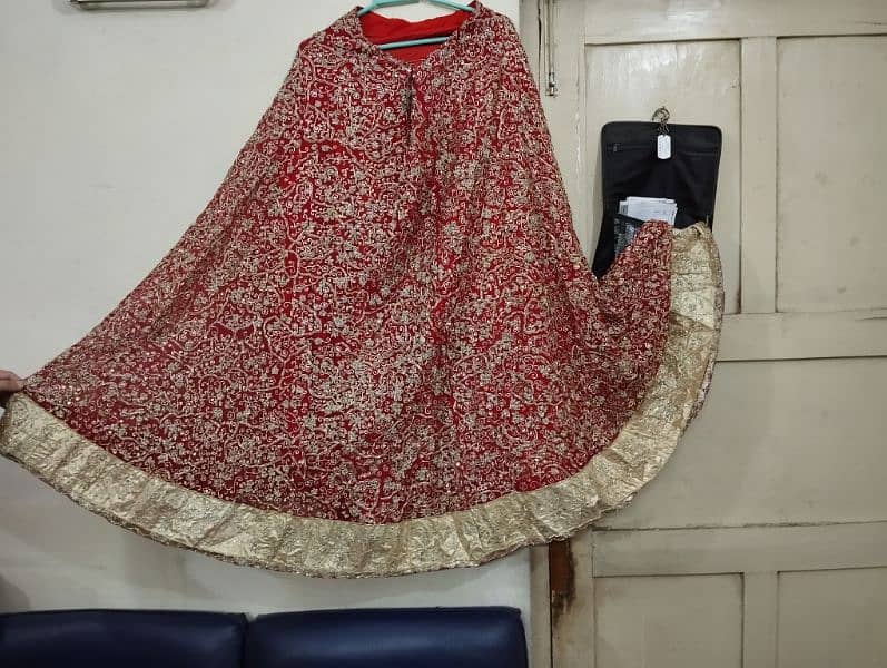 Barat heavily embrioded bridal lehenga and dupatta 9