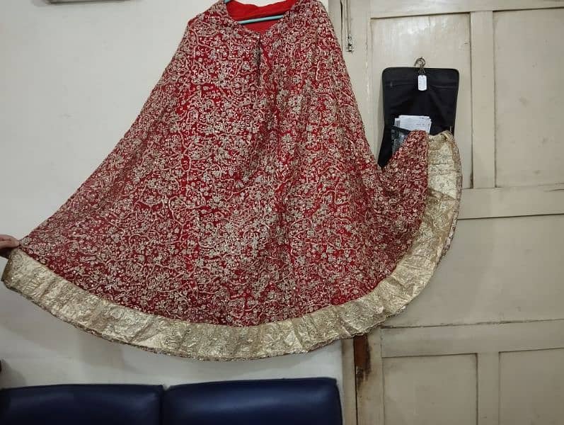 Barat heavily embrioded bridal lehenga and dupatta 11