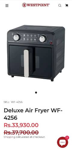 Air Fryer Deluxe WF-4256 Westpoint 8 Litr