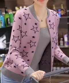 1 Pc Women's Stitched Wear Chic Pink Fleece Jacket