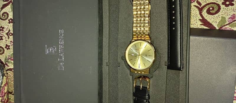 delawrance watch gold color box pack 1