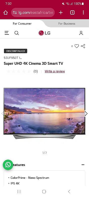 Original LG 65Inch 4K Smart Ultra Slim 0