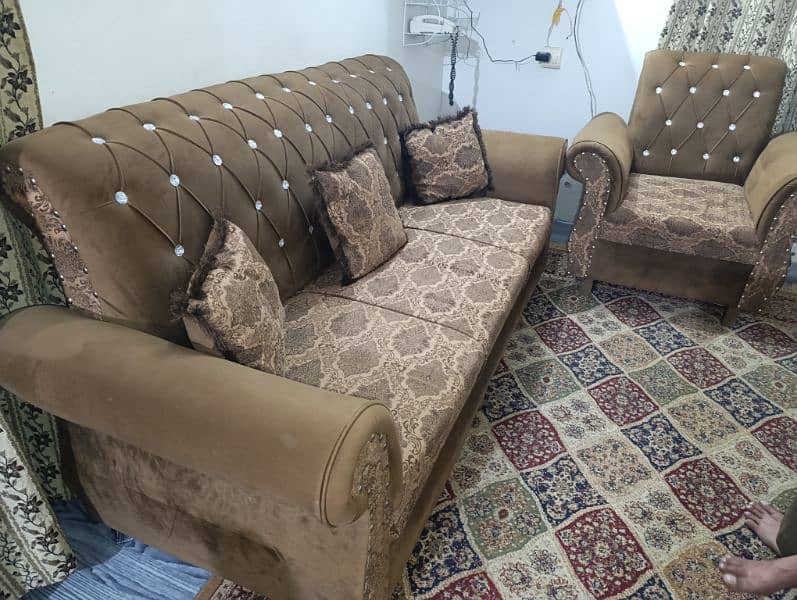 7 sitter camel colour sofa set 9